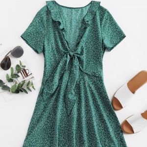 Green floral dress